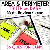 Area and Perimeter Truth or Dare Math Game Review Activity