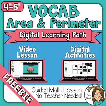 Preview of Area and Perimeter Vocabulary Distance Learning FREEBIE Google Slides