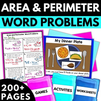 Preview of Area and Perimeter Word Problems | 3rd Grade Area & Perimeter | 3.MD.8