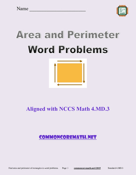 Preview of Area and Perimeter Word Problems - 4.MD.3