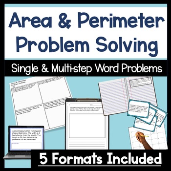 Preview of Area and Perimeter Word Problems - Single & Multi-step