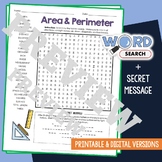 Area and Perimeter Word Search Puzzle Math Vocabulary Acti