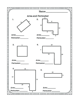 Area and Perimeter Worksheet by Leah's Learning Lab | TpT