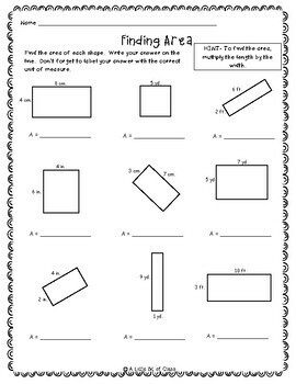 perimeter and area worksheets 4th grade pdf