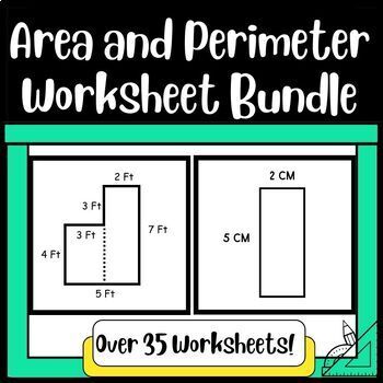 Preview of Area and Perimeter Worksheets Bundle- Rectangles and Irregular Shapes