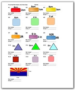 Area and Perimeter Worksheet - Math Worksheets by Smartboard Smarty