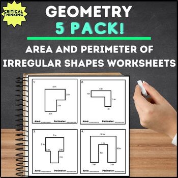 Preview of Area and Perimeter of Irregular Shapes Worksheets (5 Pack!)