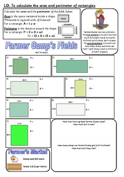 Area And Perimeter Worksheet Including Problem Solving Money By Learndb