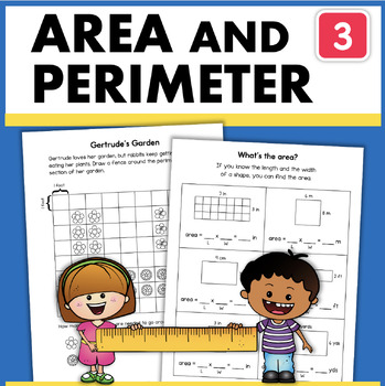 Preview of How to Find AREA and PERIMETER Worksheets 3rd Grade Measurement Activities