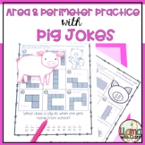 Area and Perimeter Worksheets with Pig Jokes