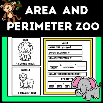 Preview of Area and Perimeter Zoo Project-End of the Year Math Project- Third Grade