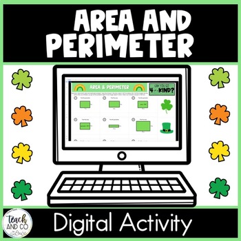 Preview of Area and Perimeter for 4th Grade, March Saint Patricks Day Digital Activity