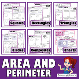Area and Perimeter of 2D Shapes Guided Practice Worksheets
