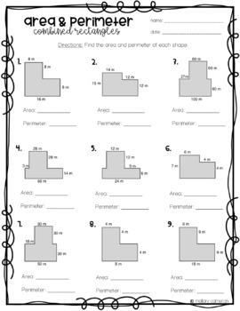 geometry area and perimeter worksheets with answers