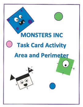 Preview of At Home Math Activity Composite Shape Geometry Task Card Activity Monsters Inc