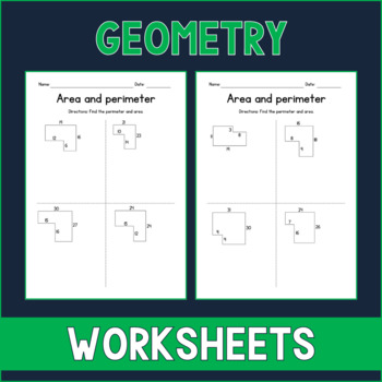 Preview of Area and Perimeter of Irregular Rectangular Shapes - Geometry Worksheets
