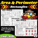 Area and Perimeter of Rectangles Fall Thanksgiving Turkey 