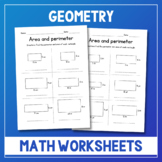 Area and Perimeter of Rectangles - Geometry Worksheets - T