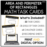 4.MD.3: Area and Perimeter of Rectangles Task Cards