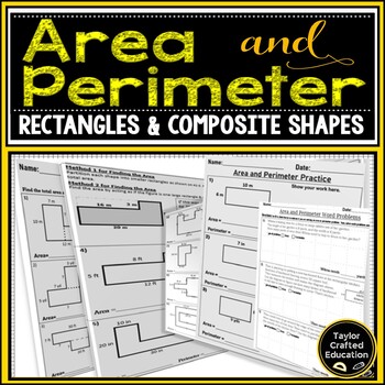 Preview of Area and Perimeter of Rectangles and Composite Shapes | Irregular Figures