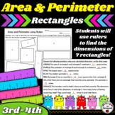 Area and Perimeter of Rectangles using Rulers Self-Assessi