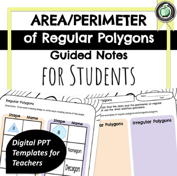 Preview of Area and Perimeter of Regular Polygons Editable PPT