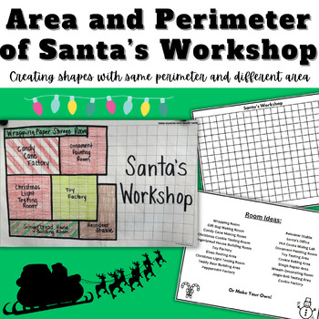 Preview of Area and Perimeter of Santa's Workshop | Area and Perimeter Center Activity
