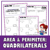 Area and Perimeter of Square and Rectangle Practice Worksh