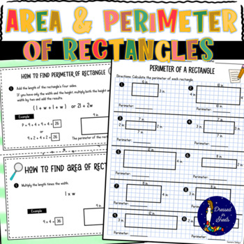 Preview of Area and Perimeter of a Rectangle Worksheets