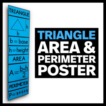 Preview of Area and Perimeter of a Triangle Poster - Math Classroom Decor
