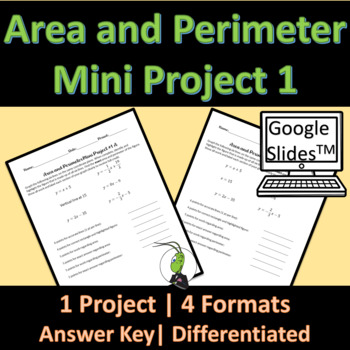 Preview of Area and Perimeter with Linear Graphing Mini Project 1 Google Geometry