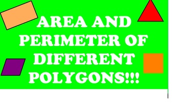 Preview of Area and Perimter of Polygons Smartboard Activity