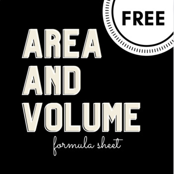 Preview of Area and Volume Formula Sheet