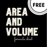 Area and Volume Formula Sheet