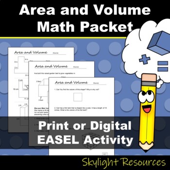 Preview of Area and Volume Math Packet