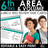 Area and Volume Task Cards | TEKS 6.8BCD | EDITABLE