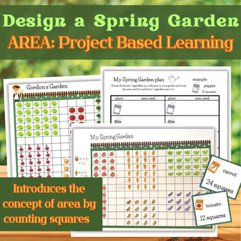 Preview of Area by Counting Squares: Design a Spring Garden project based learning