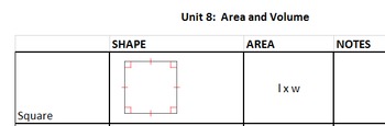 Preview of Area formulas