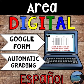 Preview of Area in Spanish - Distance Learning - Google Classroom - Math in Spanish