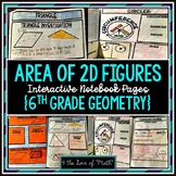 Area of 2D Figures 6th Grade Geometry Interactive Notebook Pages