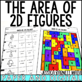 Area of 2D Figures Activity Coloring Worksheet