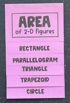 Preview of Area of 2D Figures Editable Foldable for Interactive Notebooks