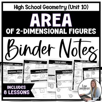 Preview of Area of 2D Figures - Geometry Notes Bundle of Printables
