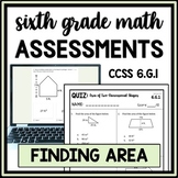 Area of 2D Shapes Quiz, Composite Figures, 6th Grade Geome