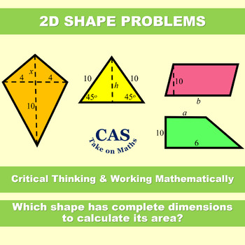 Preview of Area of 2D Shapes-Critical Thinking Activity-Math Challenge 3