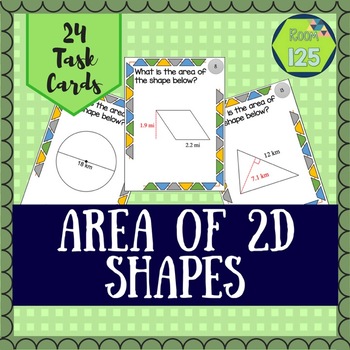 Preview of Area of 2D Shapes Task Cards