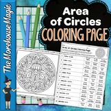 Area of Circles Common Core Color By Number | Math Color B