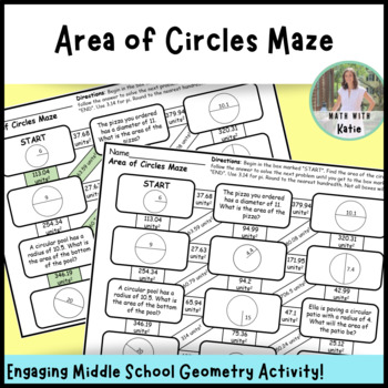 Preview of Area of Circles Maze Activity