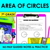 Area of Circles Notes & Practice |+ Interactive Notebook Pages