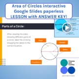 Area of Circles interactive Google Slides paperless LESSON